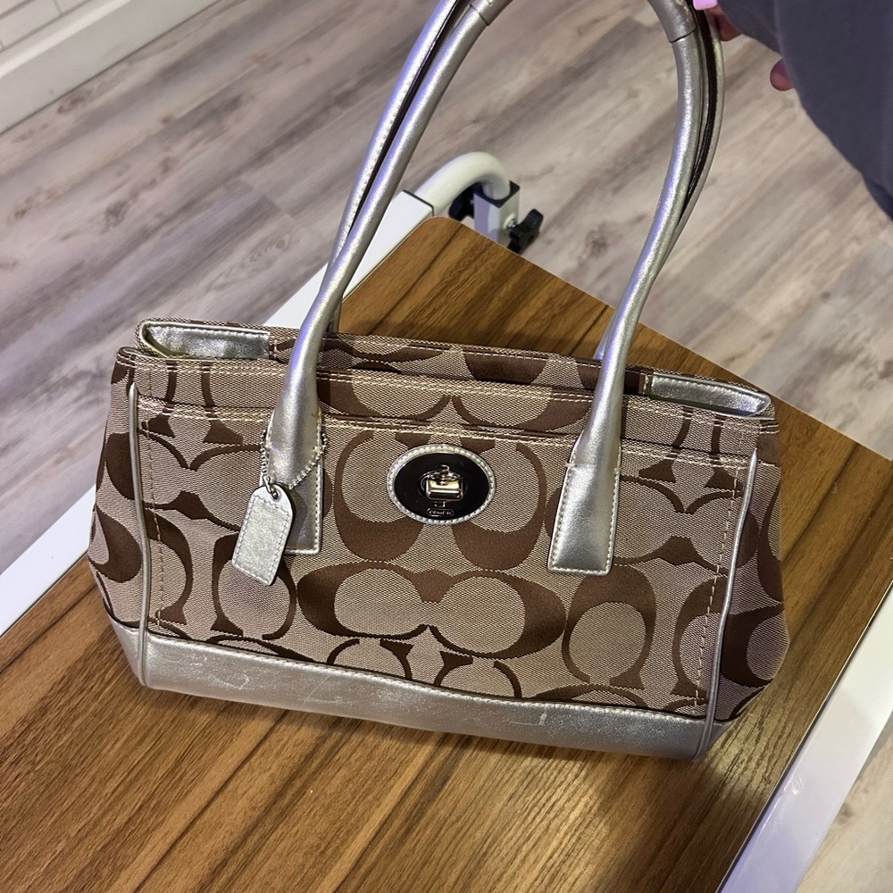 Coach Brown and Silver Women's Bag